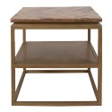 Clayre & Eef Tavolino 51x51x49 cm Marrone Legno Ferro Quadrato