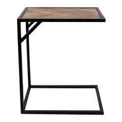 Clayre & Eef Side Table 55x36x65 cm Brown Black Wood Iron Rectangle