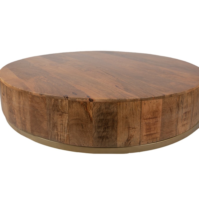 Clayre & Eef Bijzettafel Rond  Ø 81x47 cm Bruin Hout Ijzer Rond