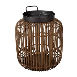 Clayre & Eef Tavolino Ø 51x60 cm Marrone Rattan Ferro Rotondo