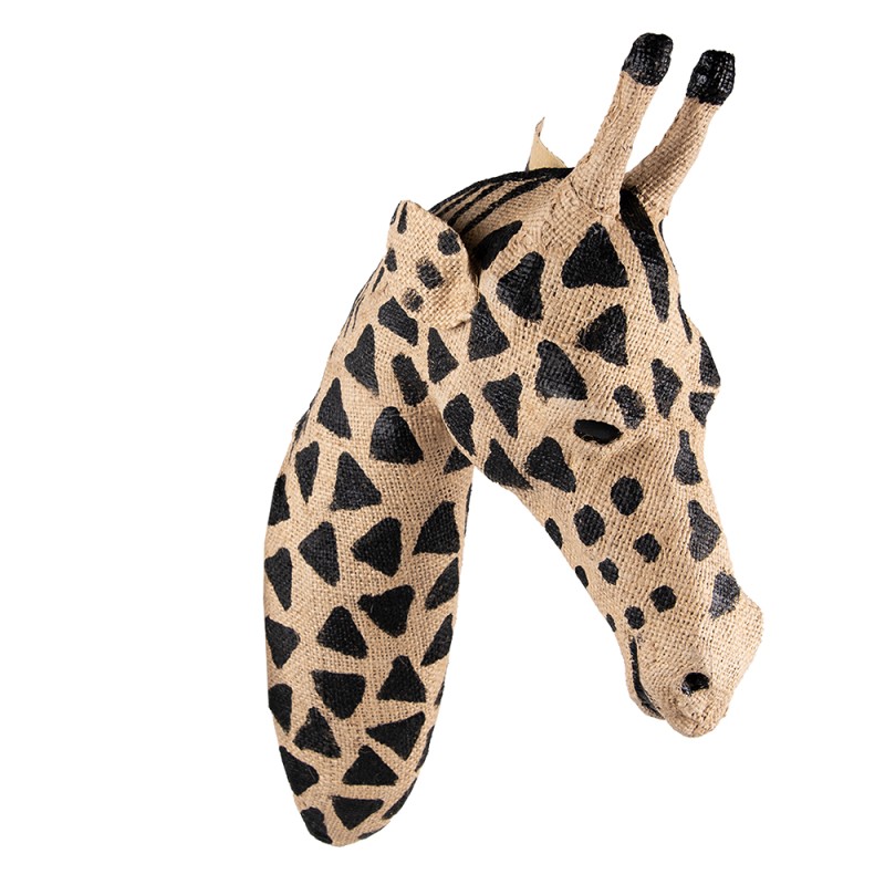 Clayre & Eef Decorazione murale  Giraffa 82 cm Marrone Nero  Carta Ferro Tessuto