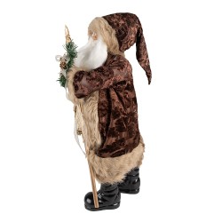 Clayre & Eef Figurine Père Noël 63 cm Marron Textile sur plastique