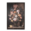 Clayre & Eef Painting 80x2x120 cm Black Canvas Flowers