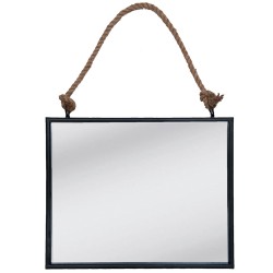 Clayre & Eef Miroir 50x40 cm Noir MDF Rectangle