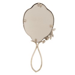 Clayre & Eef Miroir 25x57 cm Beige Fer Rond Fleurs