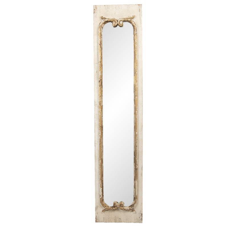 Clayre & Eef Mirror 33x149 cm Beige Wood Rectangle