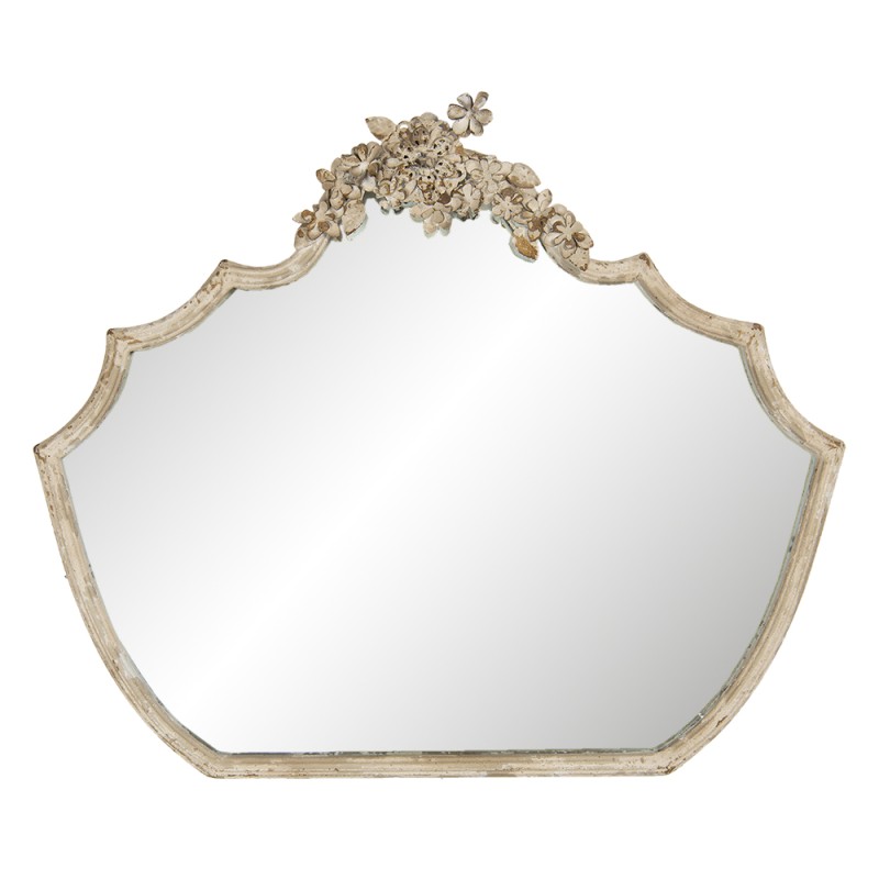 Clayre & Eef Miroir 70x58 cm Beige Fer Rectangle