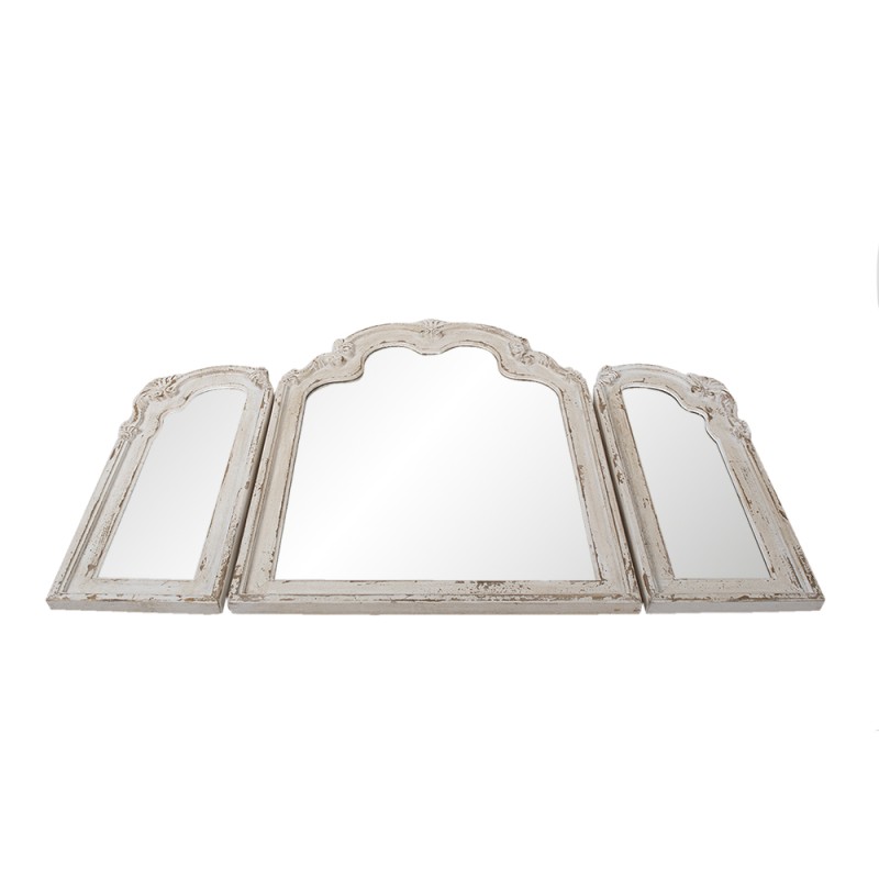 Clayre & Eef Miroir 66x84 cm Blanc Bois Rectangle