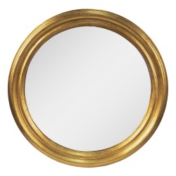 Clayre & Eef Miroir Ø 59 cm Couleur or Bois