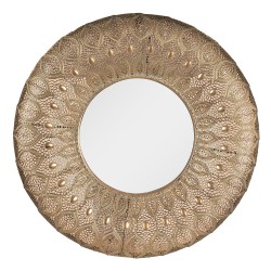 Clayre & Eef Mirror Ø 60 cm Gold colored Metal Round