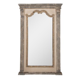 Clayre & Eef Miroir 90x153 cm Gris Beige Bois Verre