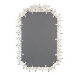 Clayre & Eef Miroir 63x93 cm Gris Vert Métal Verre Fleurs