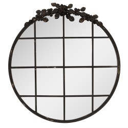 Clayre & Eef Spiegel 81 cm Schwarz Eisen Glas Rund