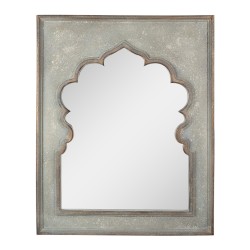 Clayre & Eef Mirror 80x4x100 cm Green Wood Glass Rectangle