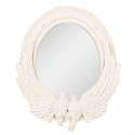 Clayre & Eef Mirror 50x5x60 cm White MDF Glass Oval