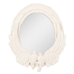 Clayre & Eef Miroir 50x5x60 cm Blanc MDF Verre Ovale