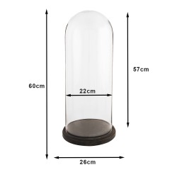 Clayre & Eef Cloche Ø 26x60 cm Transparent Bois Verre Rond