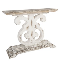 Clayre & Eef Sidetable  110x36x91 cm Wit Hout Rechthoek