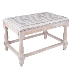 Clayre & Eef Pouf 60x40x42 cm Marrone Legno Tessuto Rettangolo