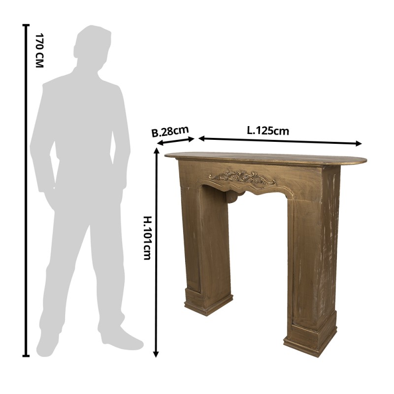 Clayre & Eef Schouw  125x28x101 cm Goudkleurig Hout Rechthoek