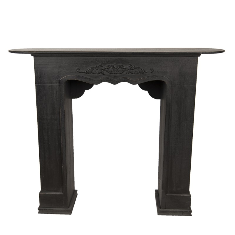 Clayre & Eef Fireplace Surround 125x28x101 cm Black Wood Rectangle