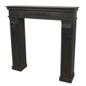 Clayre & Eef Fireplace Surround 100x22x99 cm Black Wood Rectangle