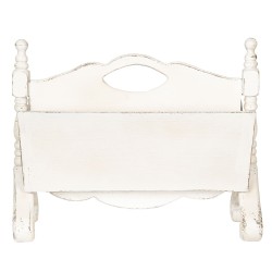 Clayre & Eef Porte-revues 55x25x44 cm Blanc Bois Rectangle