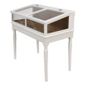 Clayre & Eef Vitrine 80x46x85 cm Blanc Bois Verre