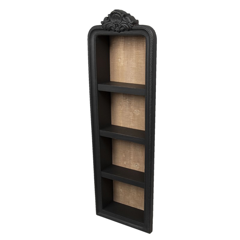 Clayre & Eef Etagère murale 42x19x126 cm Noir Bois Rectangle