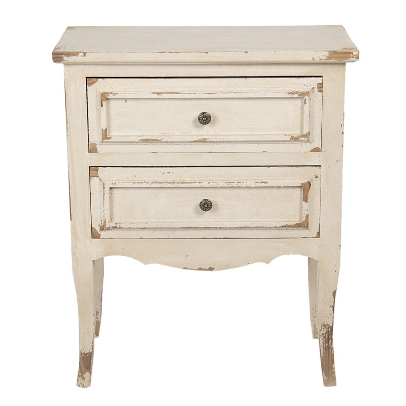 Clayre & Eef Nightstand 66x36x80 cm White Wood Rectangle