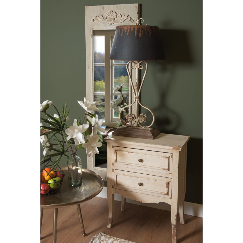 Clayre & Eef Nightstand 66x36x80 cm White Wood Rectangle