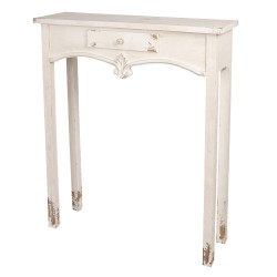 Clayre & Eef Sidetable  89x28x106 cm Wit Hout Rechthoek