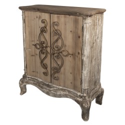 Clayre & Eef Sidetable  98x39x111 cm Bruin Hout Ijzer Rechthoek