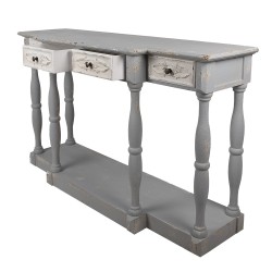 Clayre & Eef Tavolino da appoggio 142x42x85 cm Grigio Legno  Rettangolo