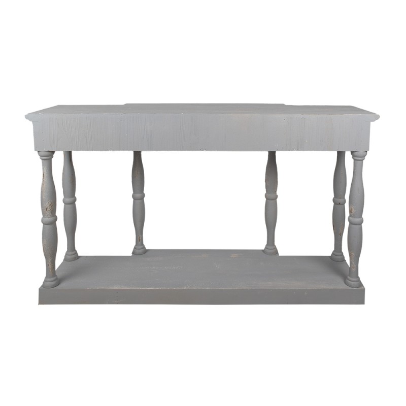 Clayre & Eef Tavolino da appoggio 142x42x85 cm Grigio Legno  Rettangolo