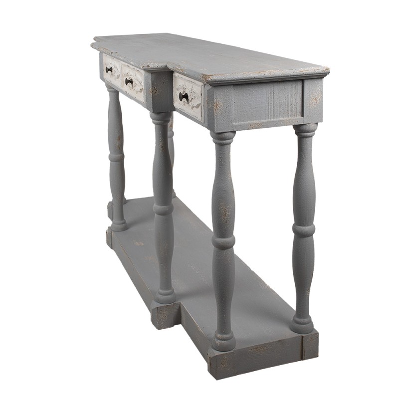 Clayre & Eef Tavolino da appoggio 142x42x85 cm Grigio Legno  Rettangolo