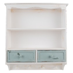 Clayre & Eef Etagère murale 56x13x60 cm Blanc Bois Rectangle