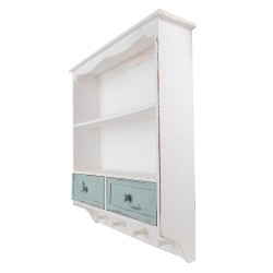 Clayre & Eef Etagère murale 56x13x60 cm Blanc Bois Rectangle