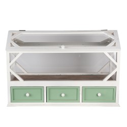 Clayre & Eef Decoratie kweekkastje  76x33x51 cm Wit Groen Hout Glas Rechthoek