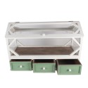 Clayre & Eef Coffret de propagation décoratif 76x33x51 cm Blanc Vert Bois Verre Rectangle