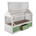 Clayre & Eef Coffret de propagation décoratif 76x33x51 cm Blanc Vert Bois Verre Rectangle