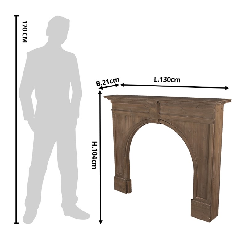 Clayre & Eef Caminetto 130x21x104 cm Marrone Legno