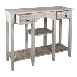 Clayre & Eef Sidetable  125x40x95 cm Wit Hout Rechthoek