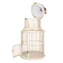 Clayre & Eef Décoration de cage Ø 36x78 cm Blanc Bois Rond