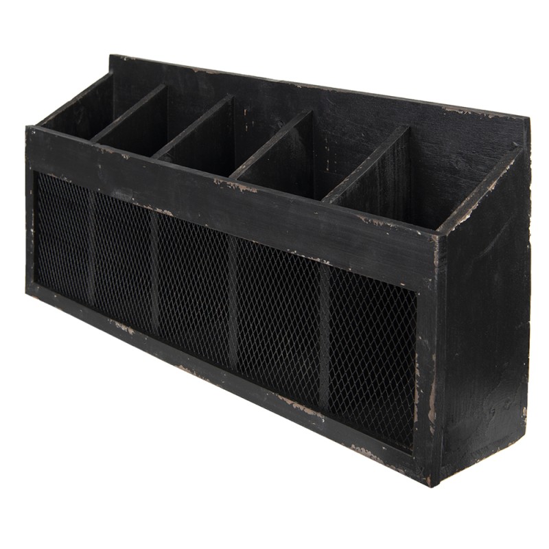 Clayre & Eef Etagère murale 60x13x28 cm Noir Bois Fer