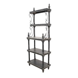 Clayre & Eef Wall Rack 80x40x195 cm Black Wood