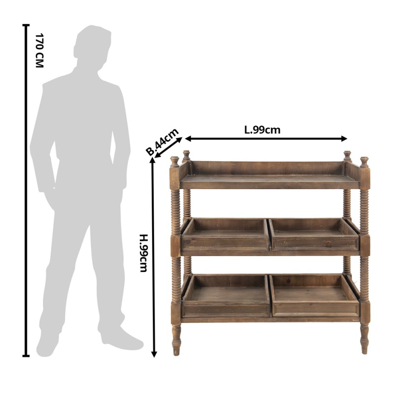 Clayre & Eef Beistelltisch 99x44x99 cm Braun Holz Rechteck