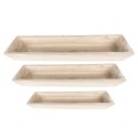 Clayre & Eef Bol de décoration set de 3 70 cm Marron Bois Rectangle