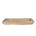 Clayre & Eef Dekoration Schale 3er Set 70 cm Braun Holz Rechteck