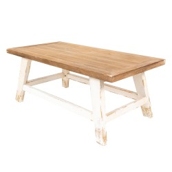 Clayre & Eef Salontafel  120x60x48 cm Wit Bruin Hout